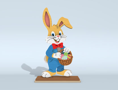 7 Easter Bunny Standee Designs | Cartoon Rabbit & Egg Laser Cut File | Digital Download | Ready to Cut for Glowforge, xTool, LightBurn, etc.