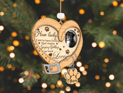 Pet Memorial Photo Ornament SVG Heart Shape for Glowforge and LightBurn