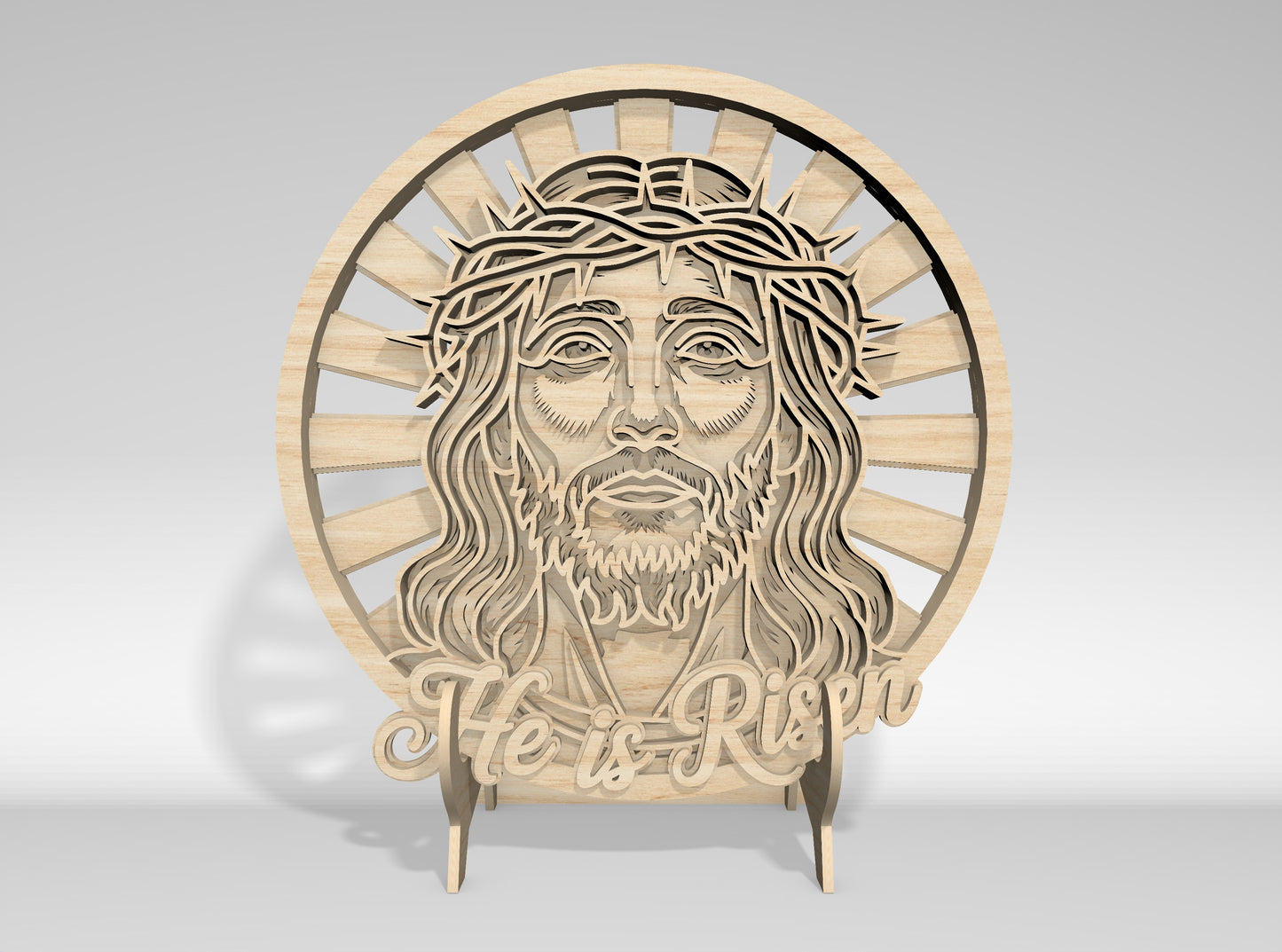He Is Risen Jesus Faith Ichthys Multilayer SVG Bundle for Glowforge and xTool