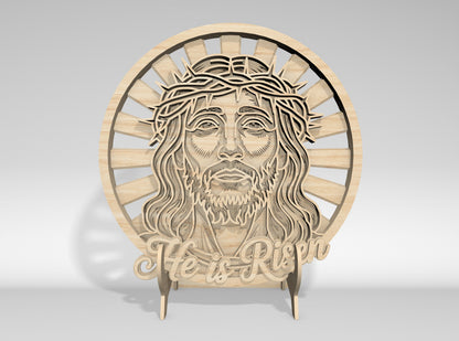 He Is Risen Jesus Faith Ichthys Multilayer SVG Bundle for Glowforge and xTool