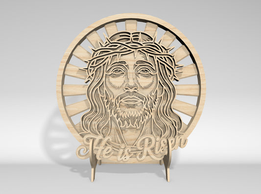 He Is Risen Jesus Faith Ichthys Multilayer SVG Bundle for Glowforge and xTool