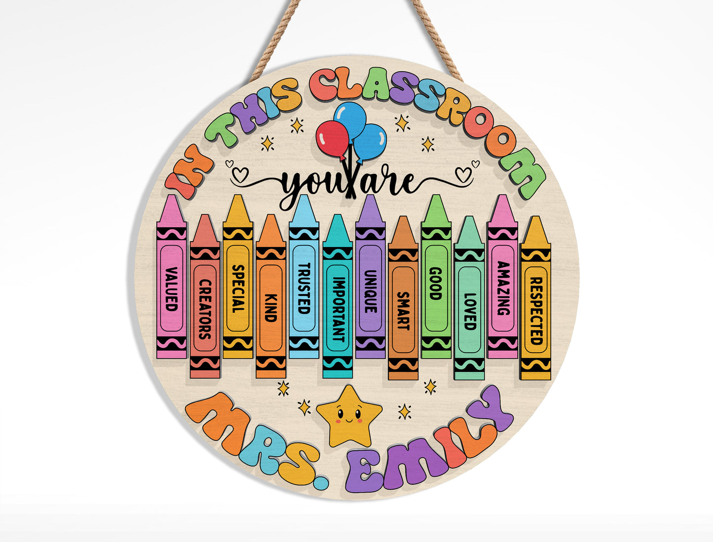 Personalized Teacher Classroom Sign SVG Bundle Laser Cut File File for Glowforge and xTool