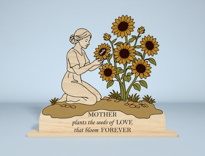 Sunflower Stand Sign SVG Engraved Mom Design for xTool