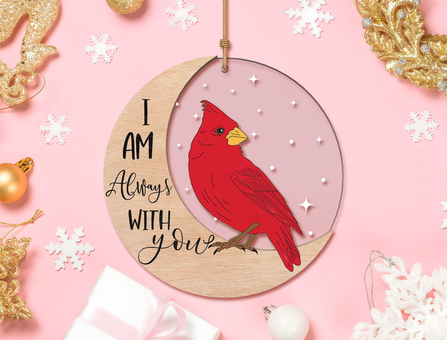 Cardinal Acrylic Ornament SVG Laser Cut File Bundle