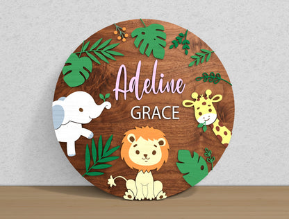 Personalized Safari Nursery SVG Laser Cut File for Glowforge  xTool