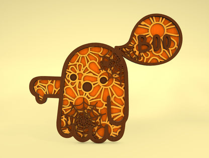 Pumpkin Ghost Multilayer SVG Bundle 3 Designs for xTool LightBurn