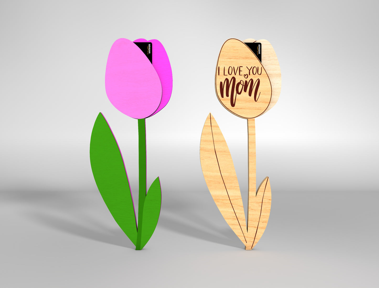 Tulip Gift Card Holder SVG Mother's Day Flower for Glowforge