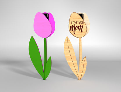 Tulip Gift Card Holder SVG Mother's Day Flower for Glowforge