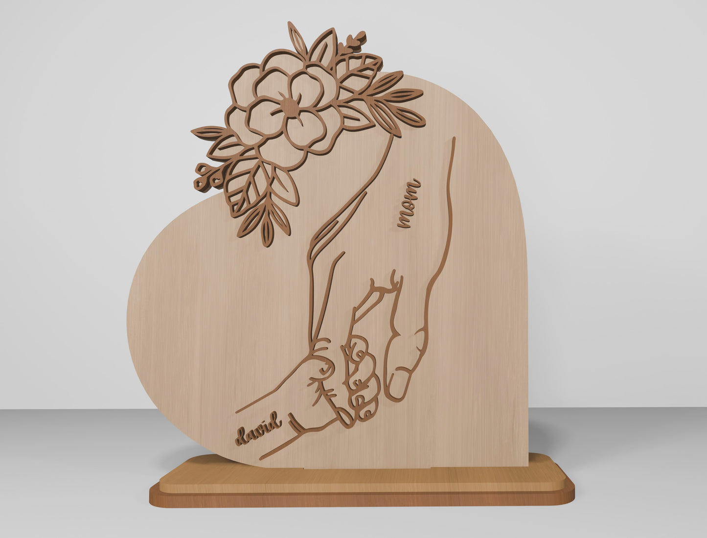 Engraved Mother Line Art Plaque SVG for Glowforge and xTool