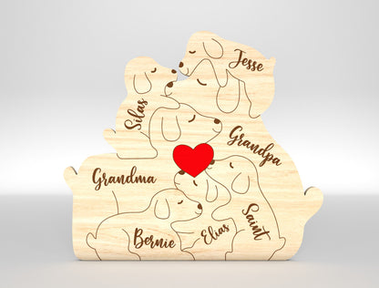 Personalized Dog Family Puzzle Sign SVG for xTool and Glowforge