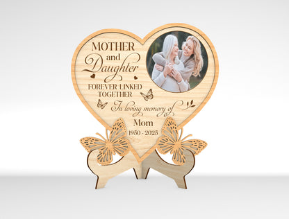 Mother Daughter Photo Frame SVG Heart Tabletop Sign Decor Laser Cut File for Glowforge, xTool, or LightBurn