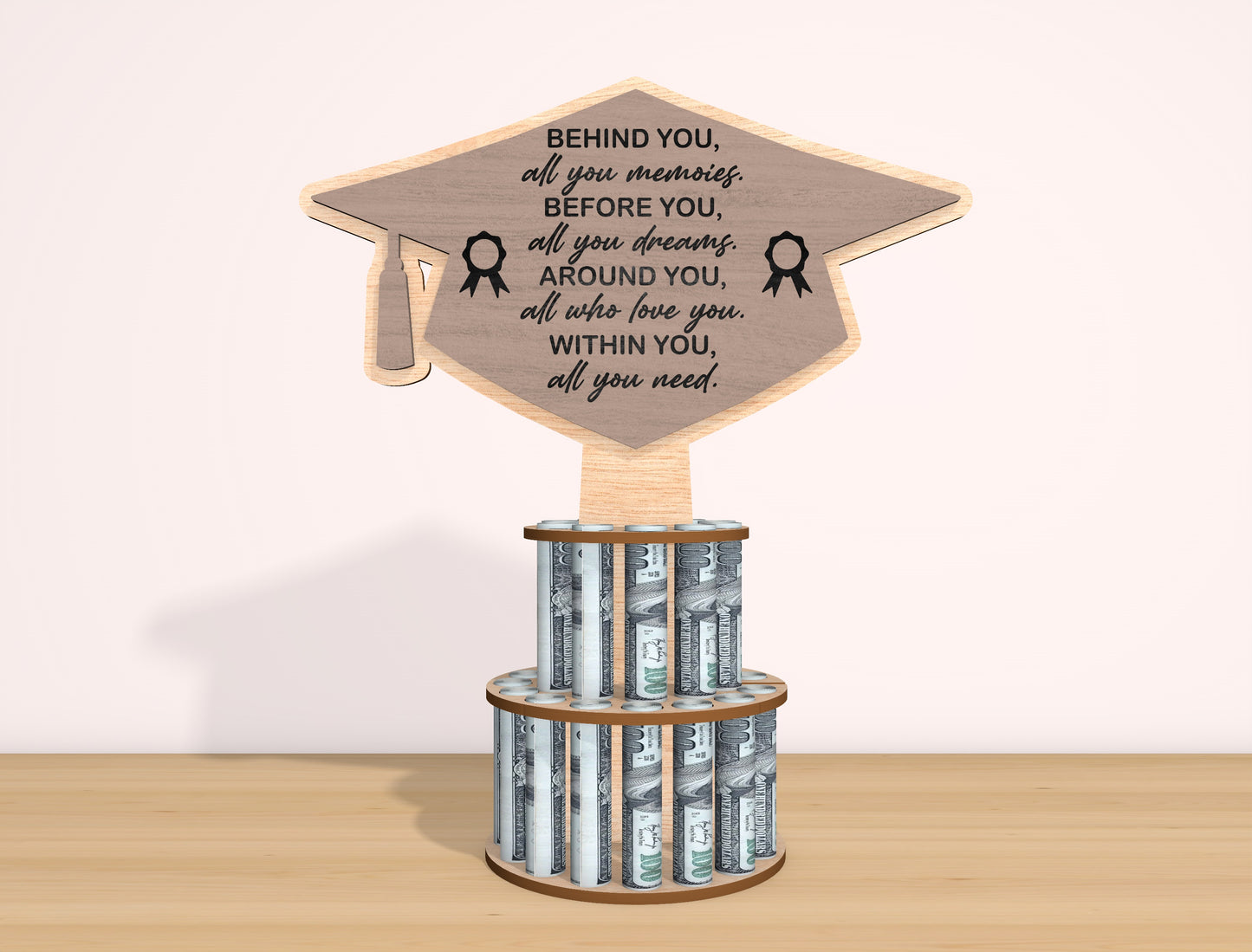 Graduation Money Cake Topper SVG Laser Cut File for xTool and Glowforge