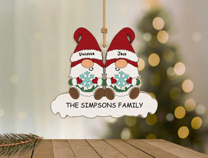 Personalized Gnome Family Christmas Tree Ornament SVG Bundle 2
