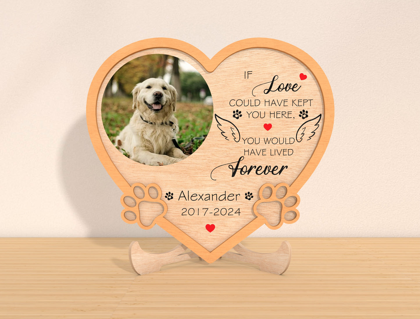 Pet Memorial Heart Photo SVG Laser Cut File for xTool and Glowforge