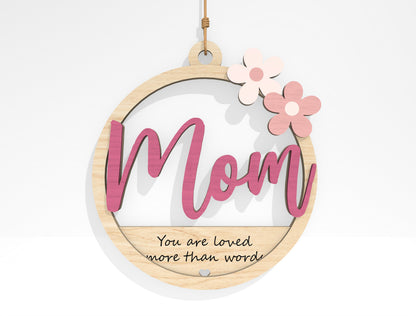 Mother's Day Floral Round Ornament SVG Bundle for Glowforge