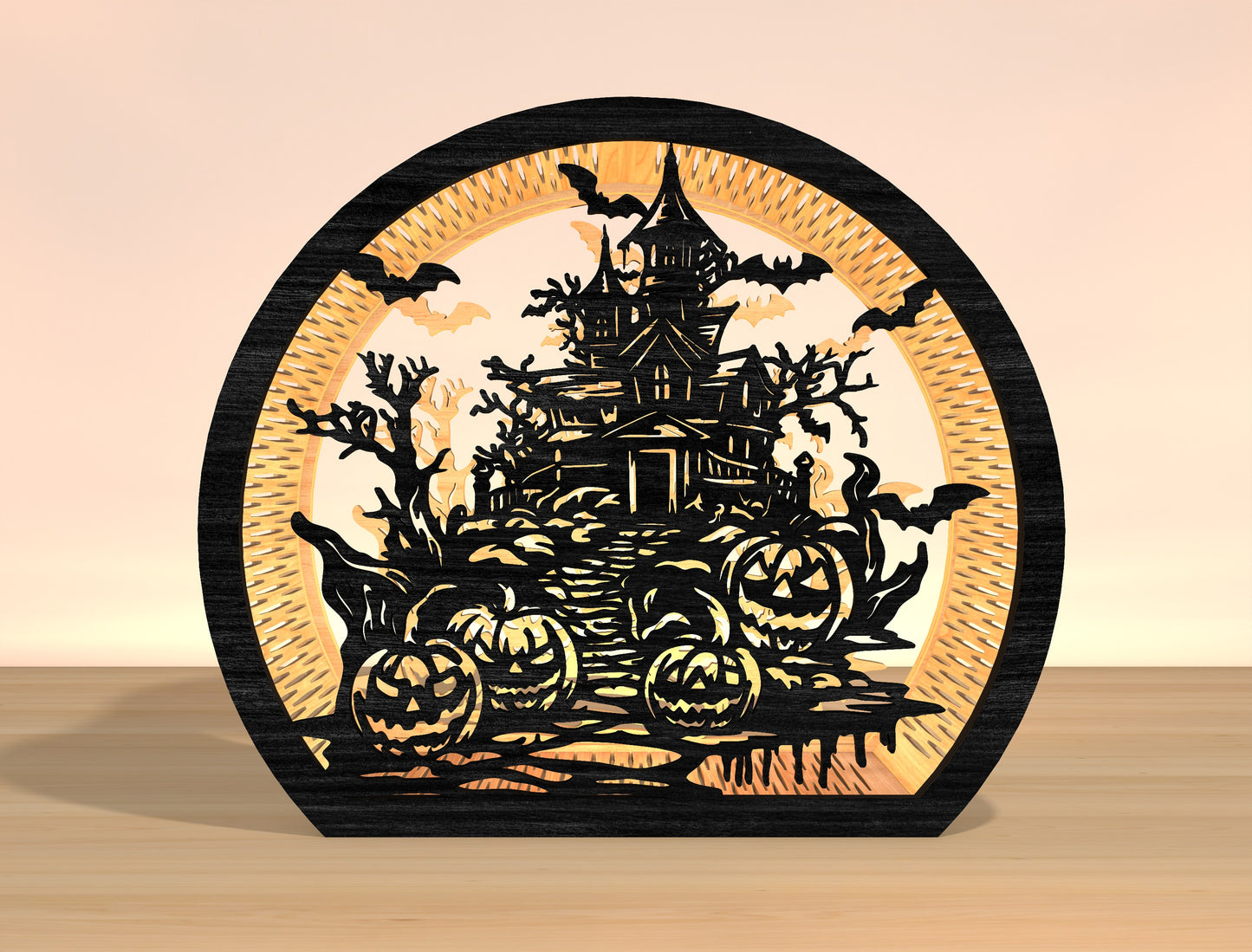 Haunted House Halloween Lantern SVG Bundle for Glowforge xTool LightBurn