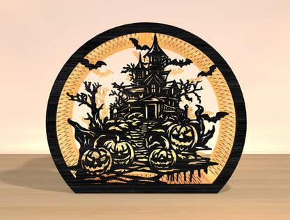 Haunted House Halloween Lantern SVG Bundle for Glowforge xTool LightBurn