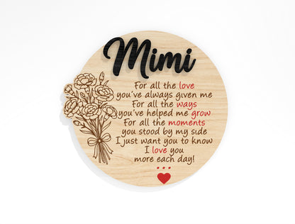 Round Mom Quote Sign SVG Mother's Day Wall Decor Laser Cut File for xTool and Glowforge