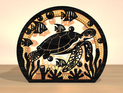Ocean Animal Lantern SVG Laser Cut File for xTool and LightBurn
