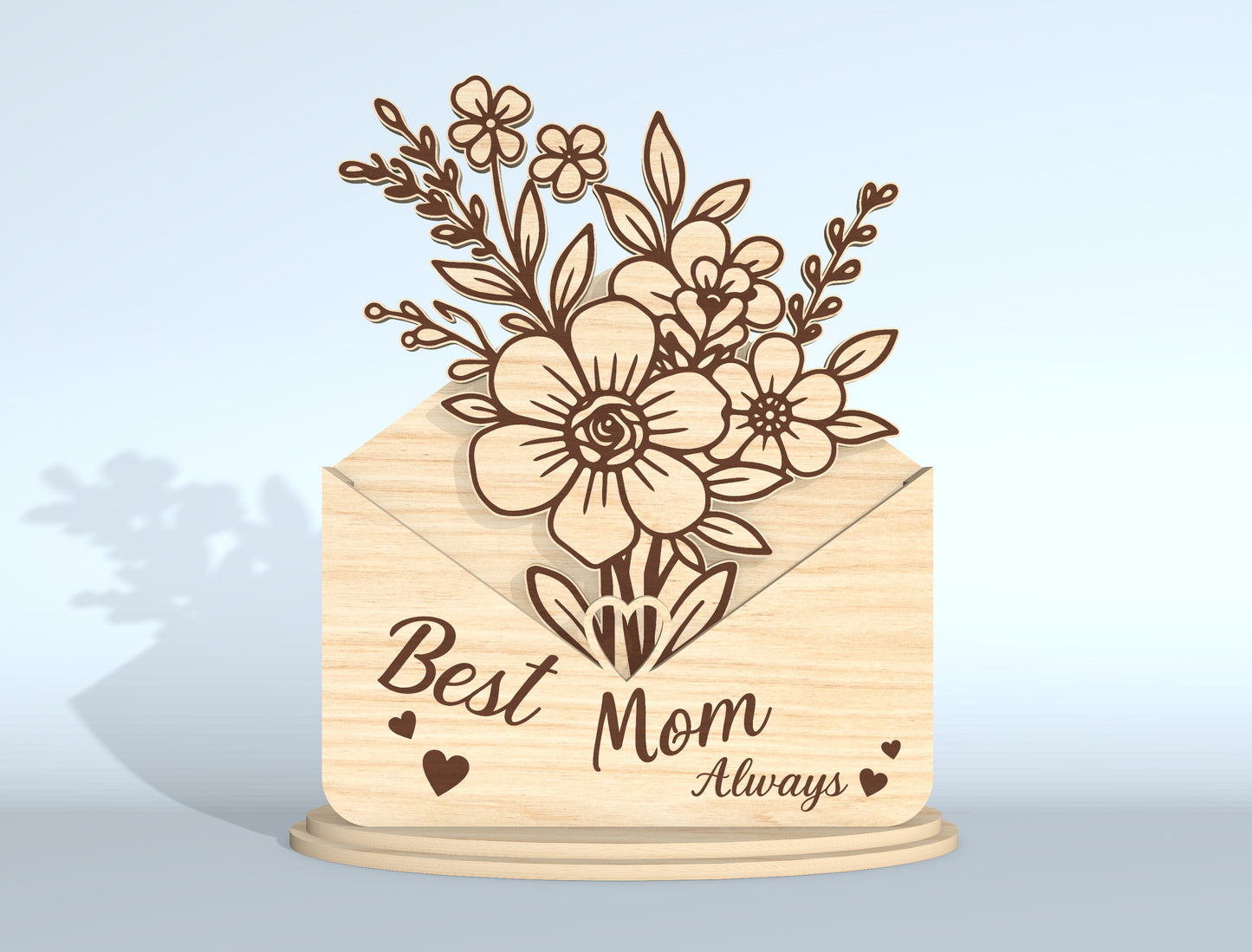 Floral Envelope Stand Sign SVG Bundle for Glowforge and xTool