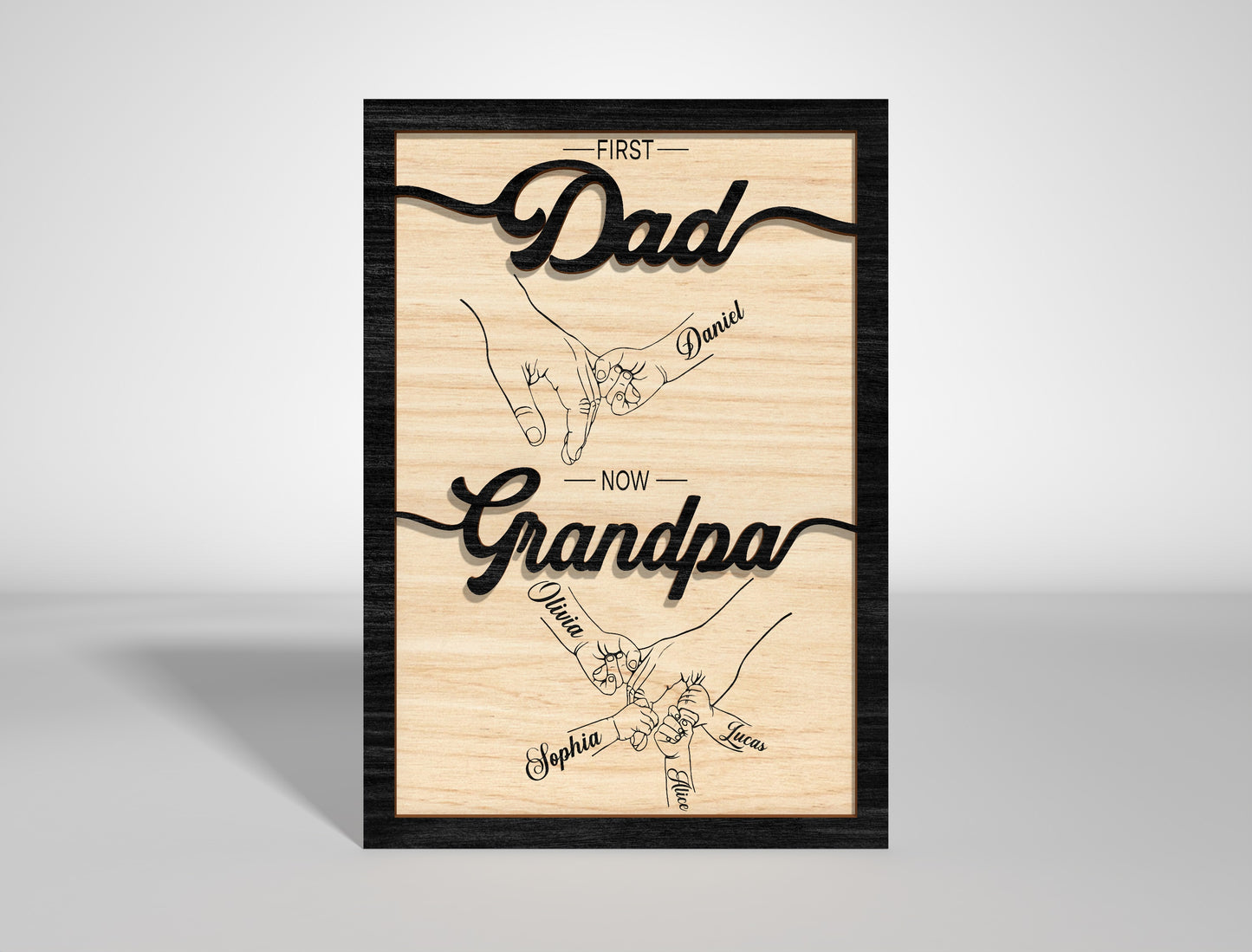 "First a Dad Now a Grandpa" Sign SVG Laser Cut File for xTool and LightBurn