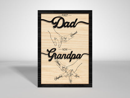 "First a Dad Now a Grandpa" Sign SVG Laser Cut File for xTool and LightBurn