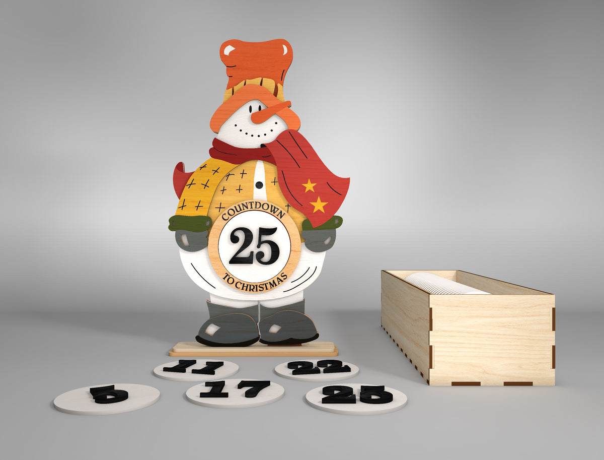 Standing Countdown Snowman SVG 1