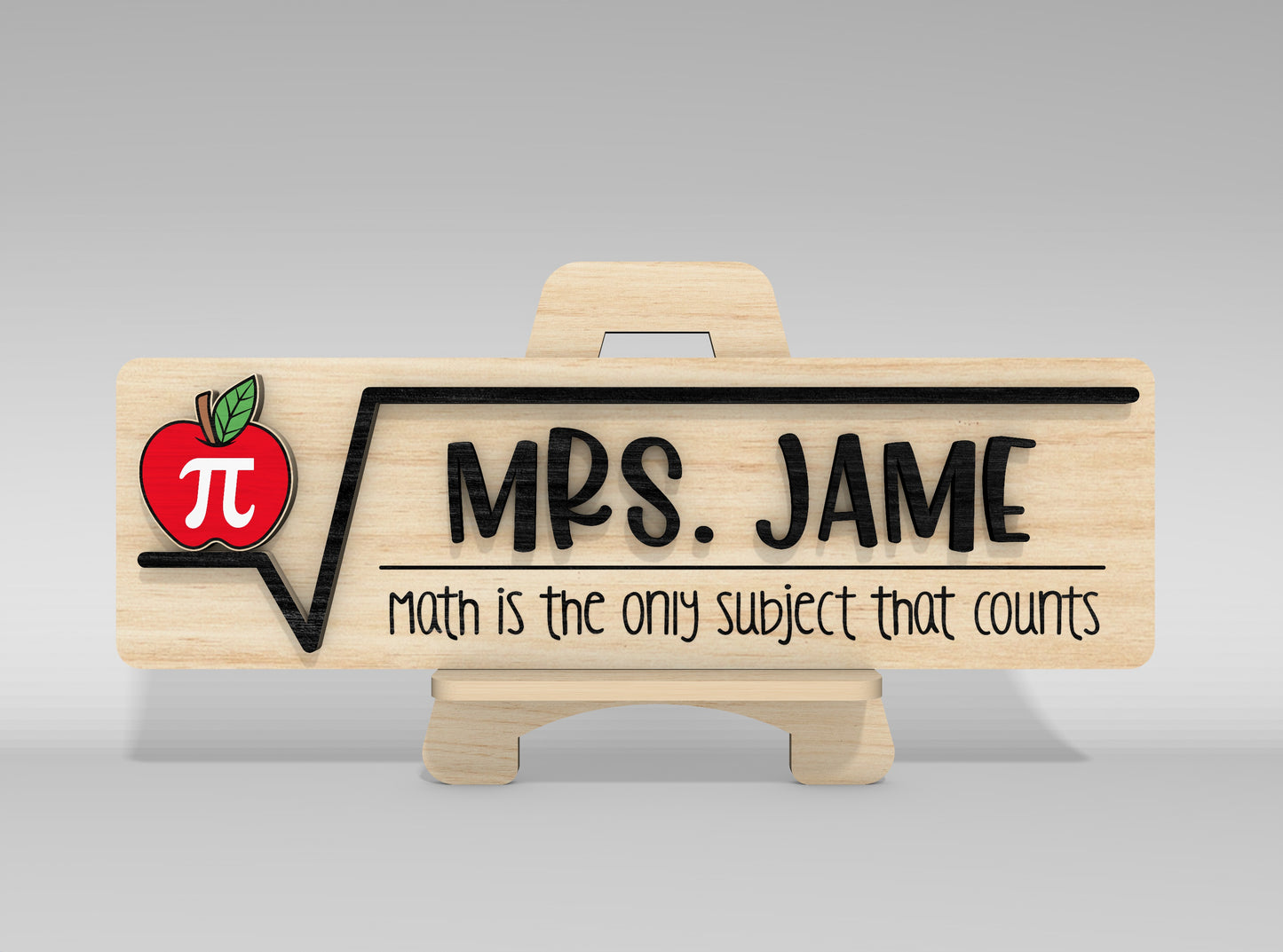 Personalized Teacher Desk Name Plate SVG Laser Cut File for Glowforge and xTool