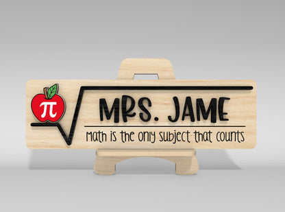 Personalized Teacher Desk Name Plate SVG Laser Cut File for Glowforge and xTool