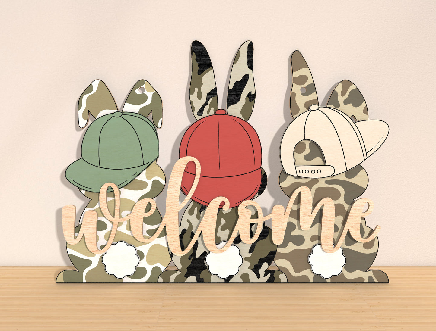 Easter Bunny Welcome Tabletop Sign SVG Spring for Glowforge and xTool