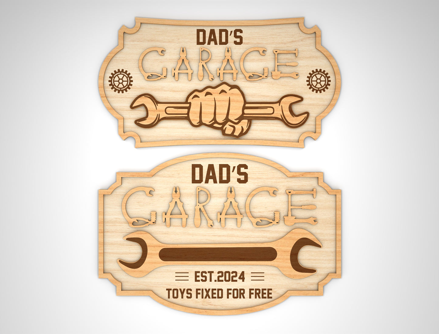 Dad Garage Workshop Sign SVG Bundle Laser Cut File for Glowforge and LightBurn