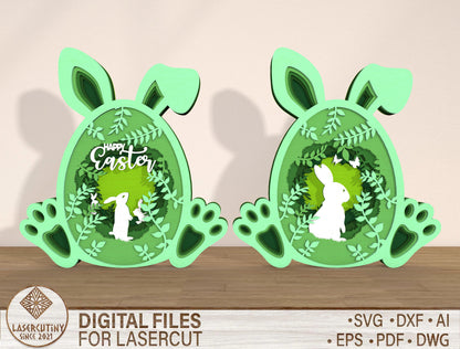 Multilayer Bunny Forest Happy Easter SVG Bundle for LightBurn and xTool