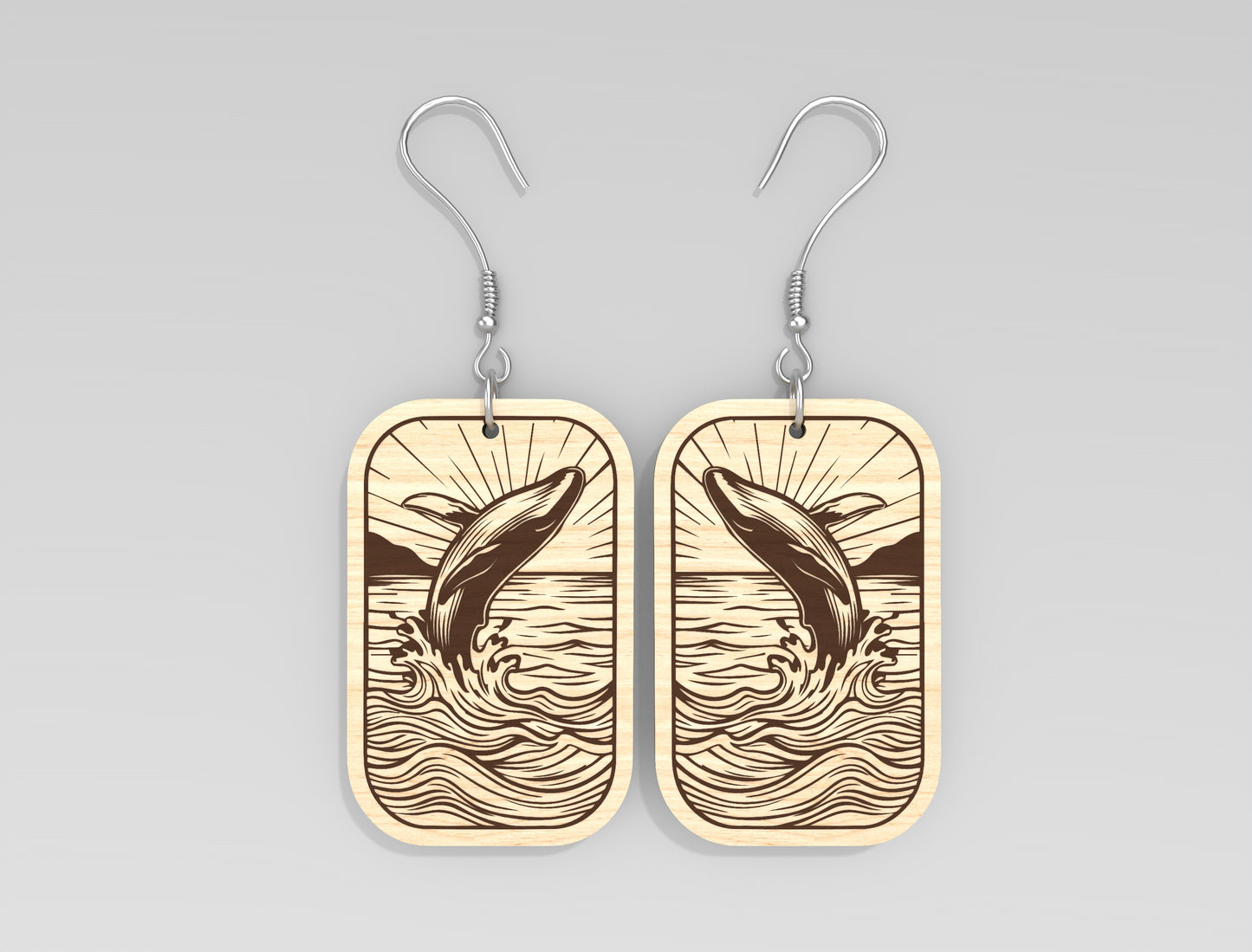 Ocean Animal Earrings SVG Laser Cut File for Glowforge and xTool
