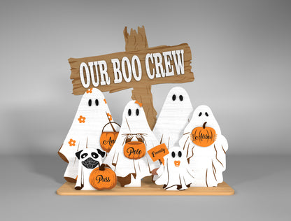 Personalized  Halloween Ghost Family Sign SVG Bundle Decor for Glowforge LightBurn