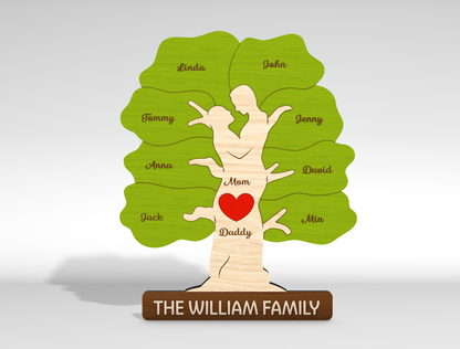 Personalized Family Tree Couple Sign SVG for Glowforge and xTool