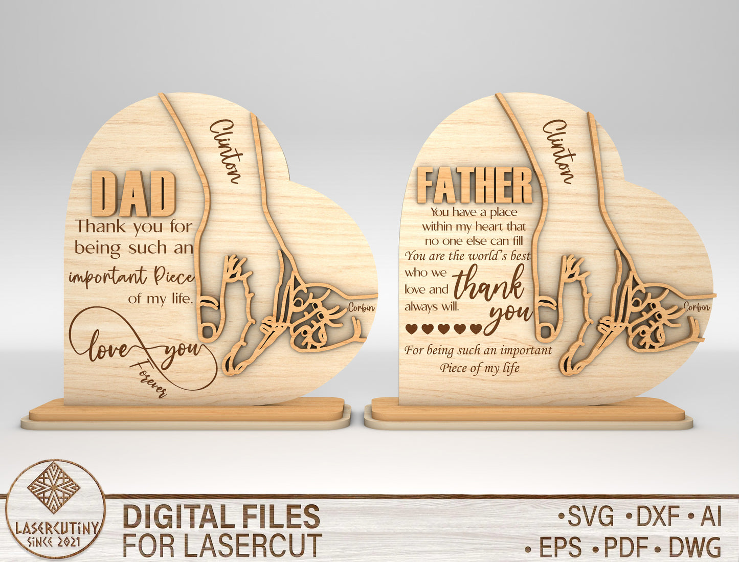 Dad Tabletop Sign SVG Laser Cut File for xTool and LightBurn