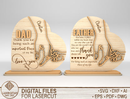 Dad Tabletop Sign SVG Laser Cut File for xTool and LightBurn