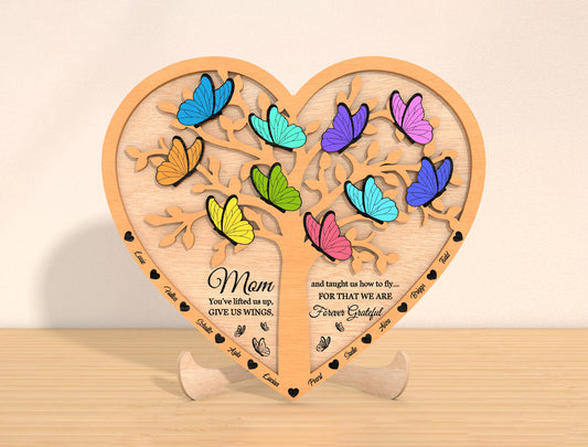 Personalized Mom Butterfly Sign SVG Bundle for Glowforge and xTool