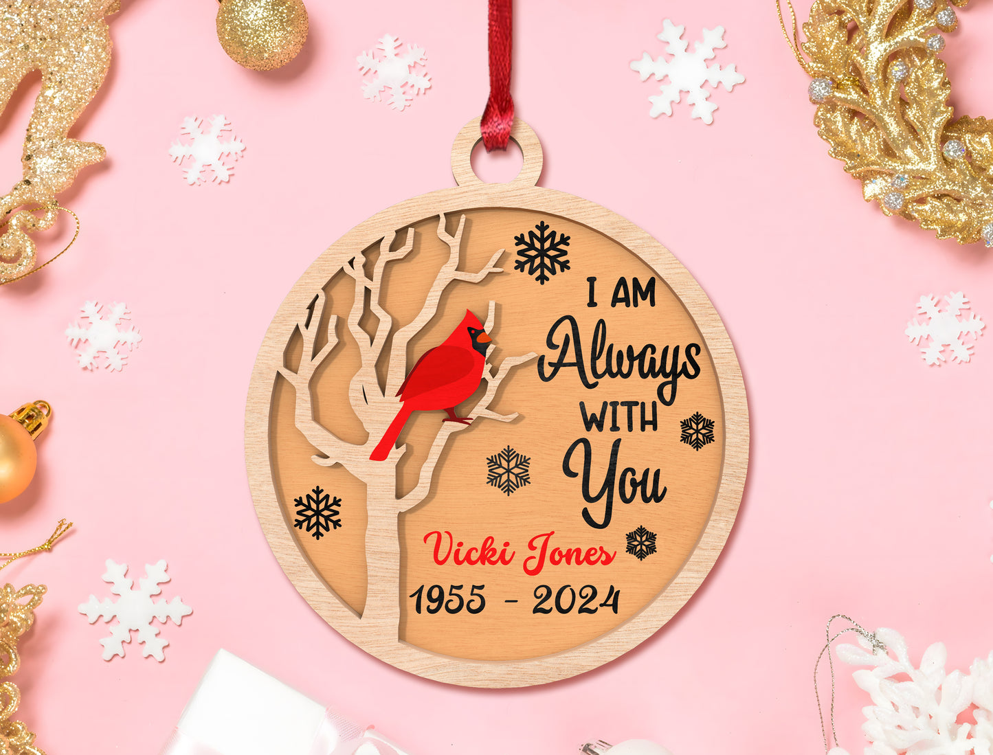 Personalized Cardinal Ornament SVG Laser Cut File Bundle