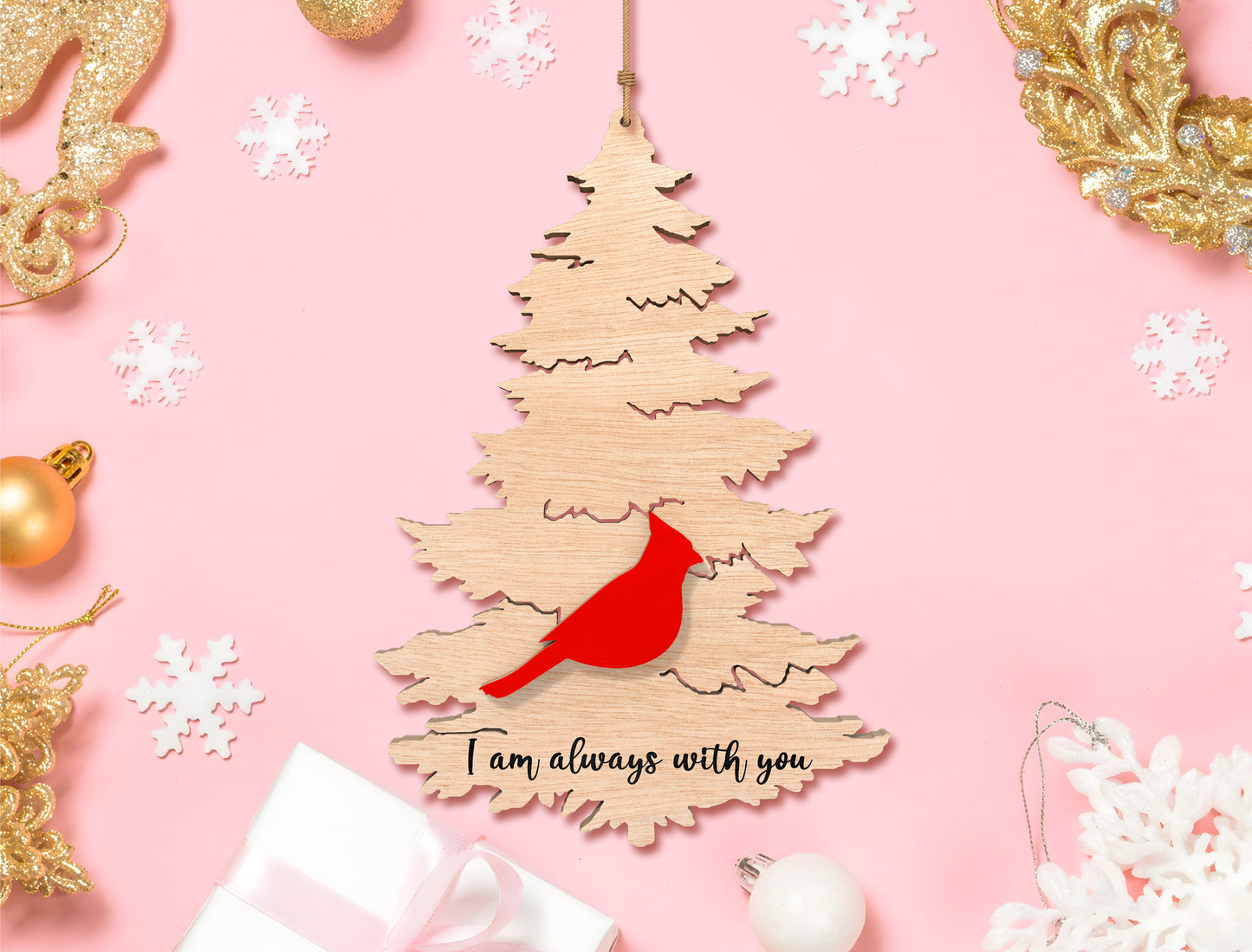 Cardinal Pine Tree Ornament SVG Bundle Laser Cut File for Glowforge xTool LightBurn
