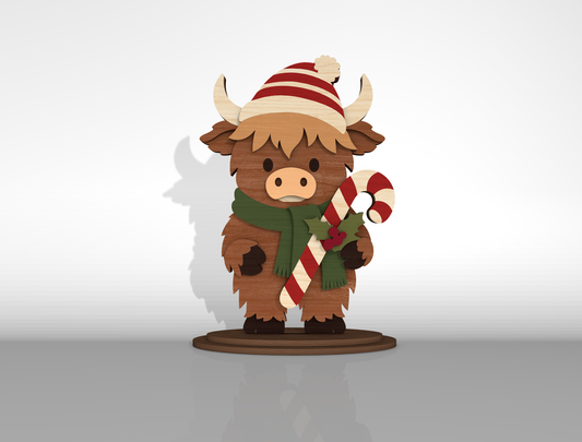 Highland Cow Christmas Standee SVG Bundle 2