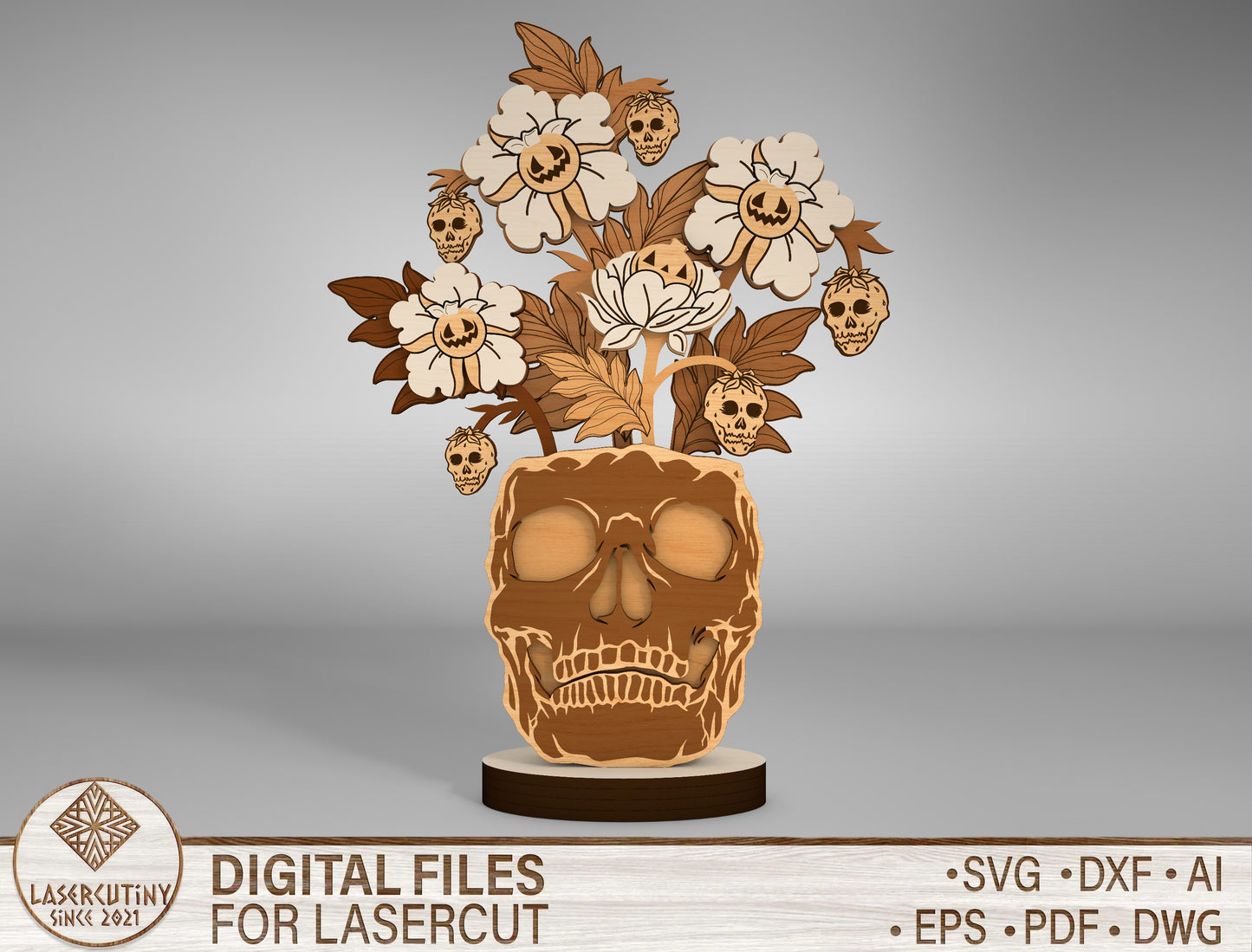 Halloween Pumpkin Flower Multilayer SVG for LightBurn xTool Glowforge