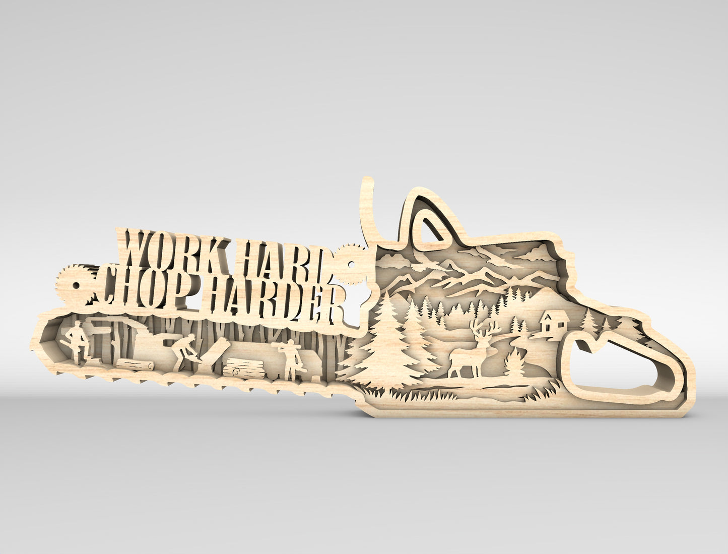 Chainsaw Woodworking Sign SVG Laser Cut File for LightBurn and xTool