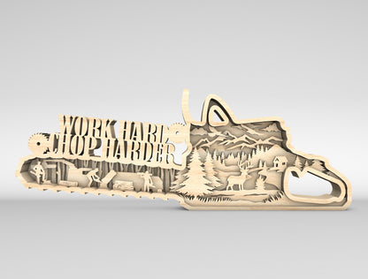 Chainsaw Woodworking Sign SVG Laser Cut File for LightBurn and xTool