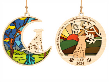 Dog Memorial Moon Ornament SVG Bundle Laser Cut File for Glowforge and LightBurn