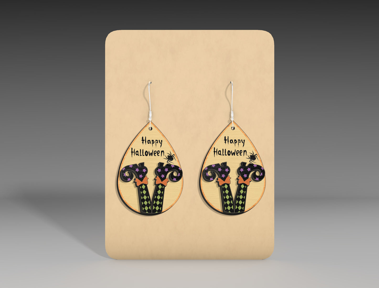 Halloween Witch Boots Teardrop Earrings SVG Bundle 3 Designs for Glowforge LightBurn