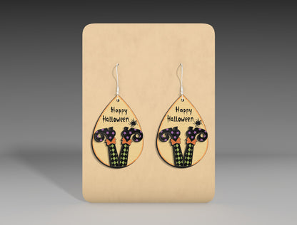 Halloween Witch Boots Teardrop Earrings SVG Bundle 3 Designs for Glowforge LightBurn