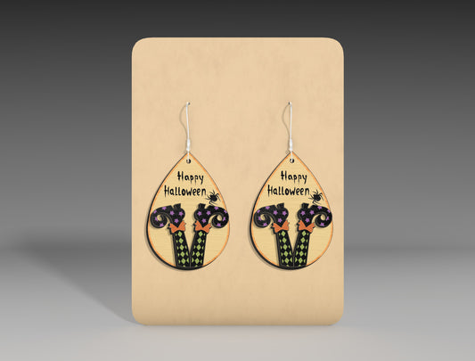 Halloween Witch Boots Teardrop Earrings SVG Bundle 3 Designs for Glowforge LightBurn