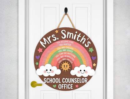 Personalized School Counselor Door Hanger SVG for xTool and Glowforge