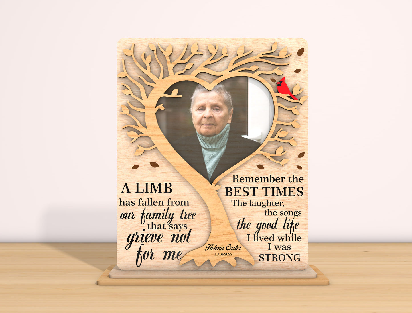 Memorial Tree Photo Sign SVG Laser Cut File for LightBurn
